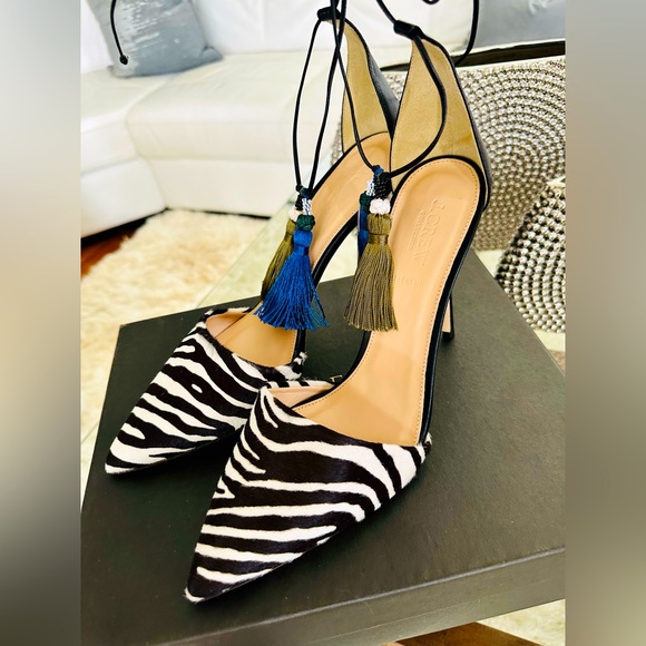 J. Crew Shoes - J Crew Wonens Black White Tie Ankle Pump Heels size 10 1/2